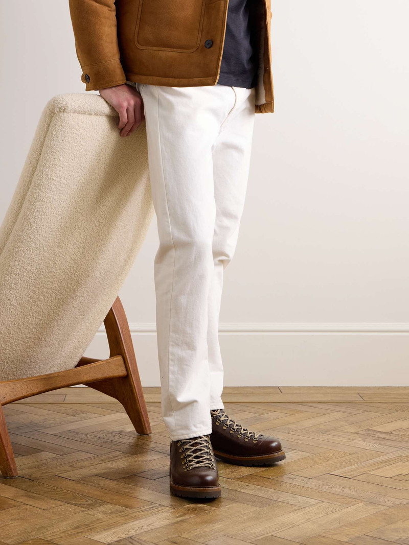 Brunello Cucinelli Cashmere-Trimmed Leather Boots outlook