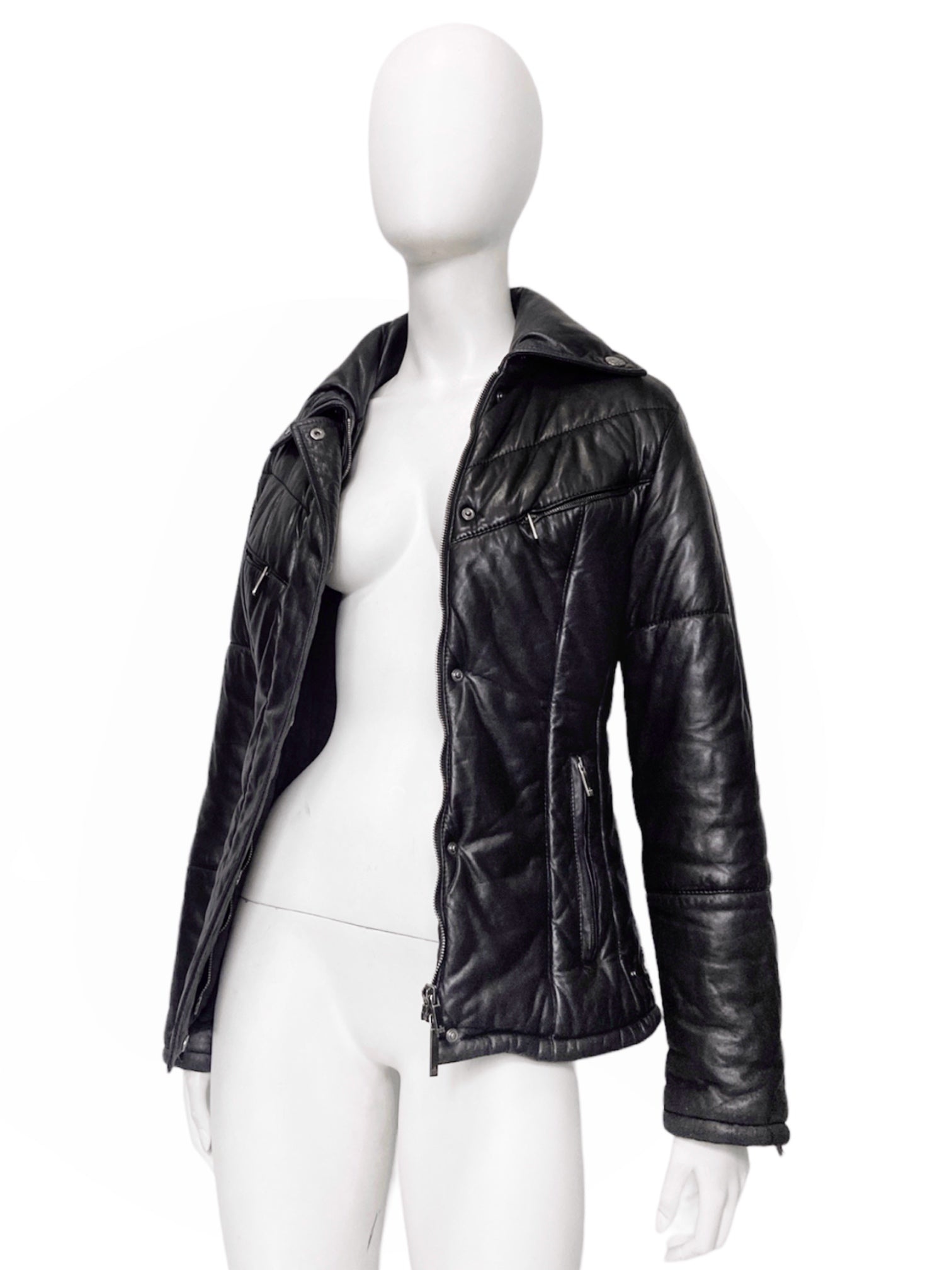 Gucci Fall 1998 Tom Ford Lambskin Leather Quilted Down Puffer Jacket 40 - 6