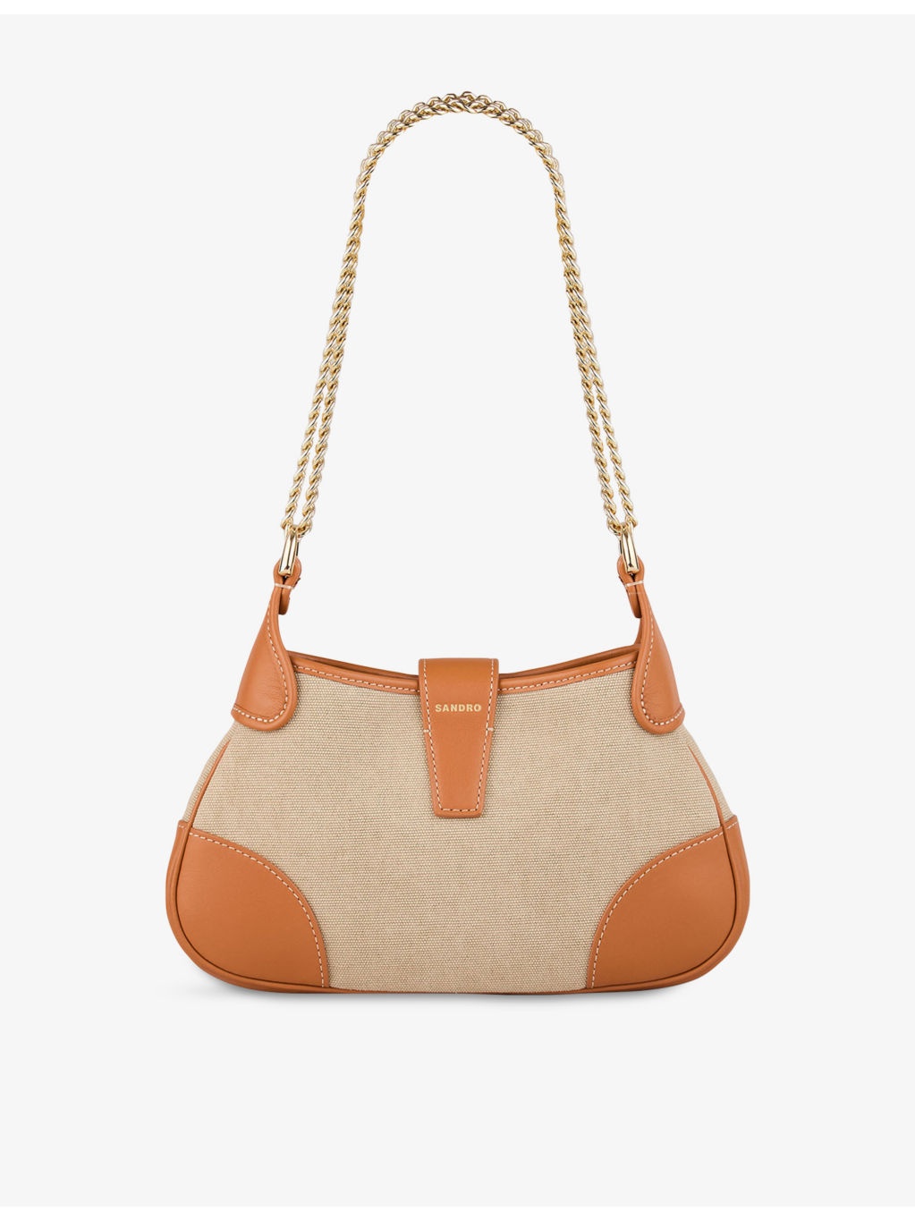 Hardware-Embellished Canvas And Leather Shoulder Bag - 3