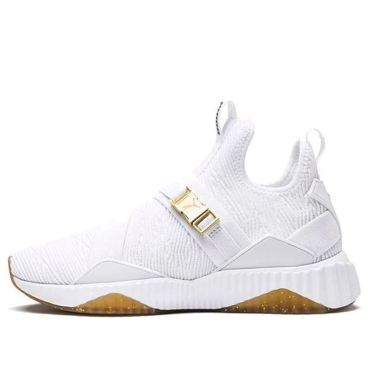 (WMNS) PUMA Defy Varsity Mid 'White Metallic Gold' 191667-02 - 1