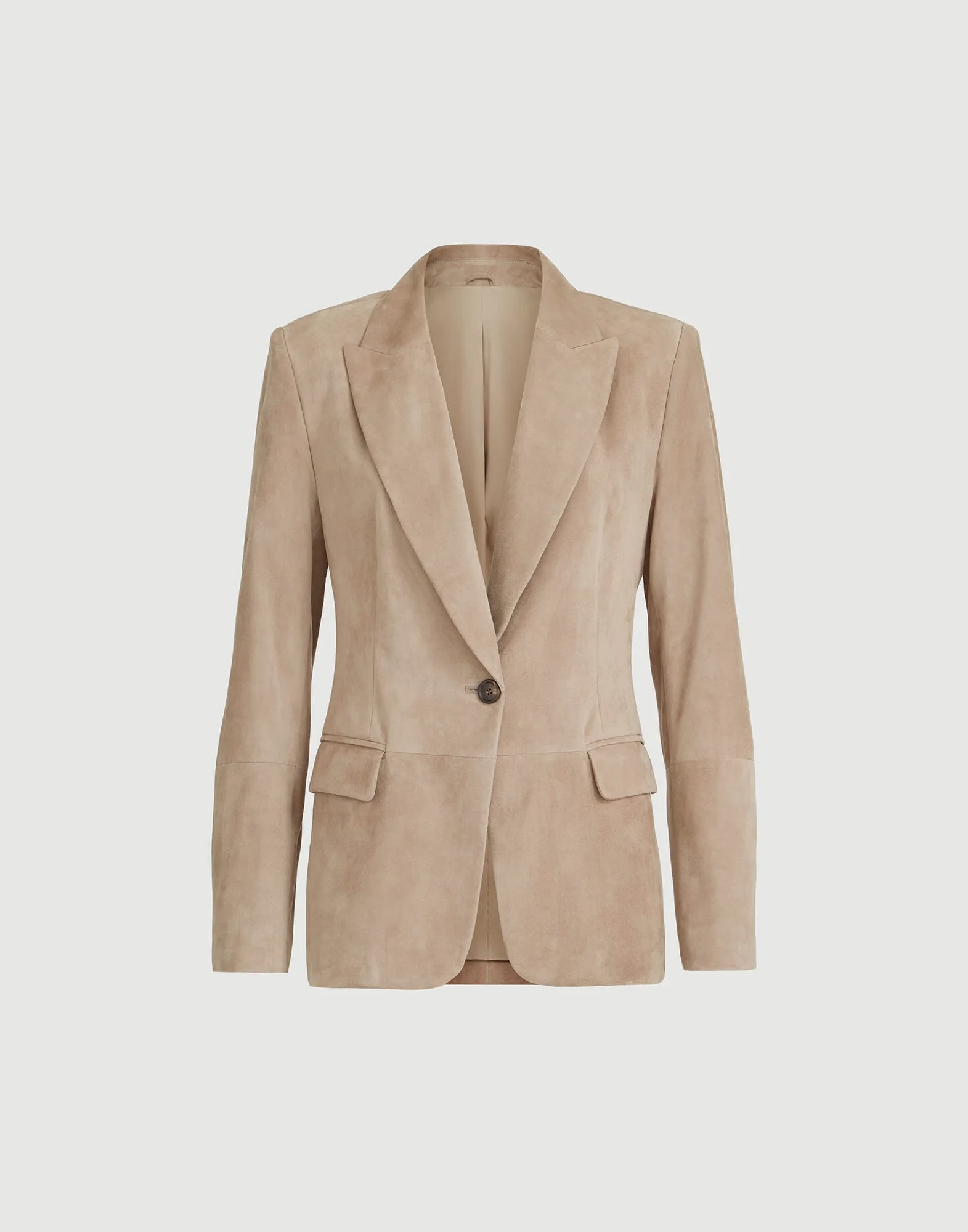 Suede blazer with monili - 1