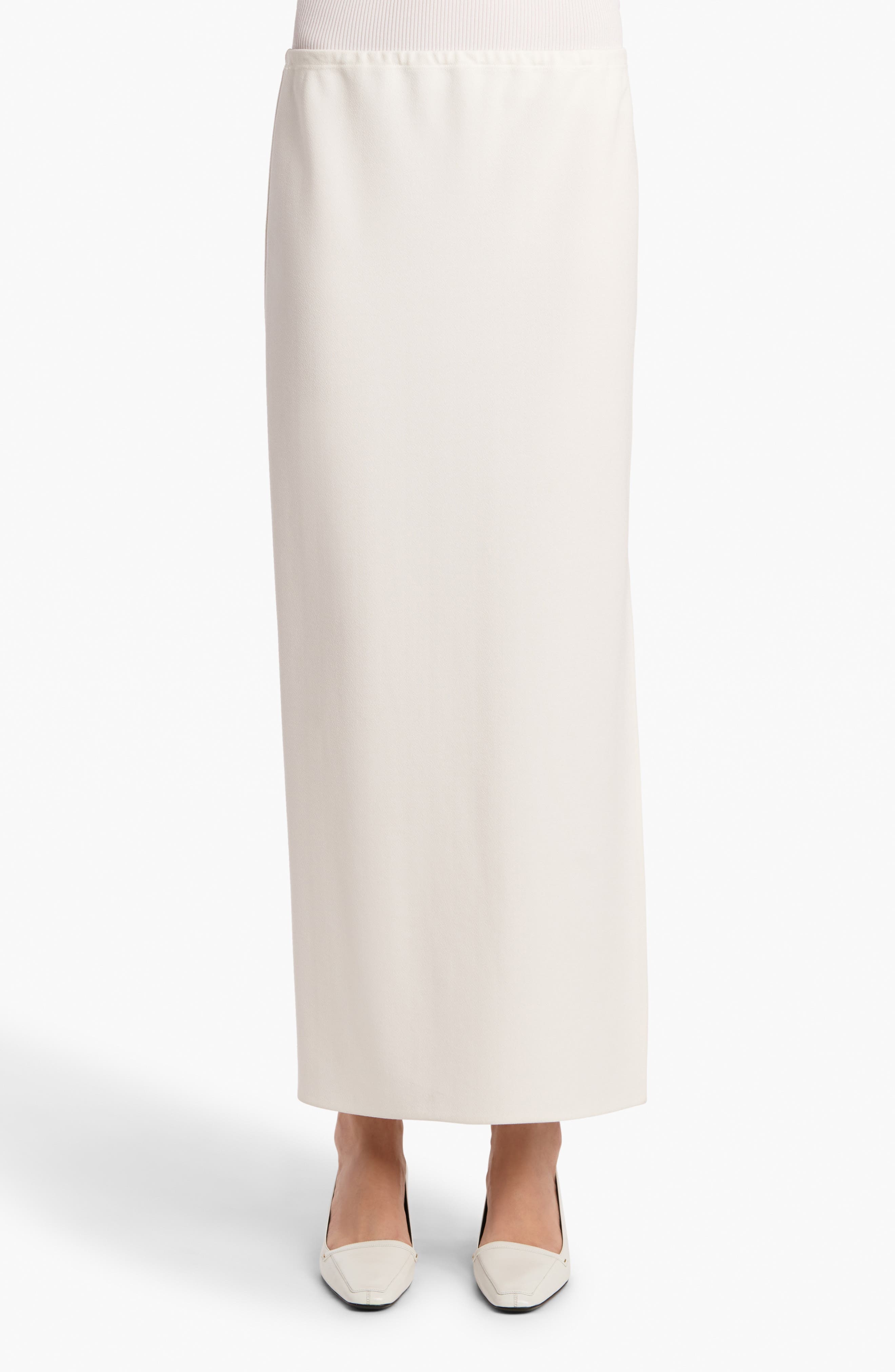 Khaite Lilith Compact Crepe Jersey Maxi Skirt in Chalk at Nordstrom - 1