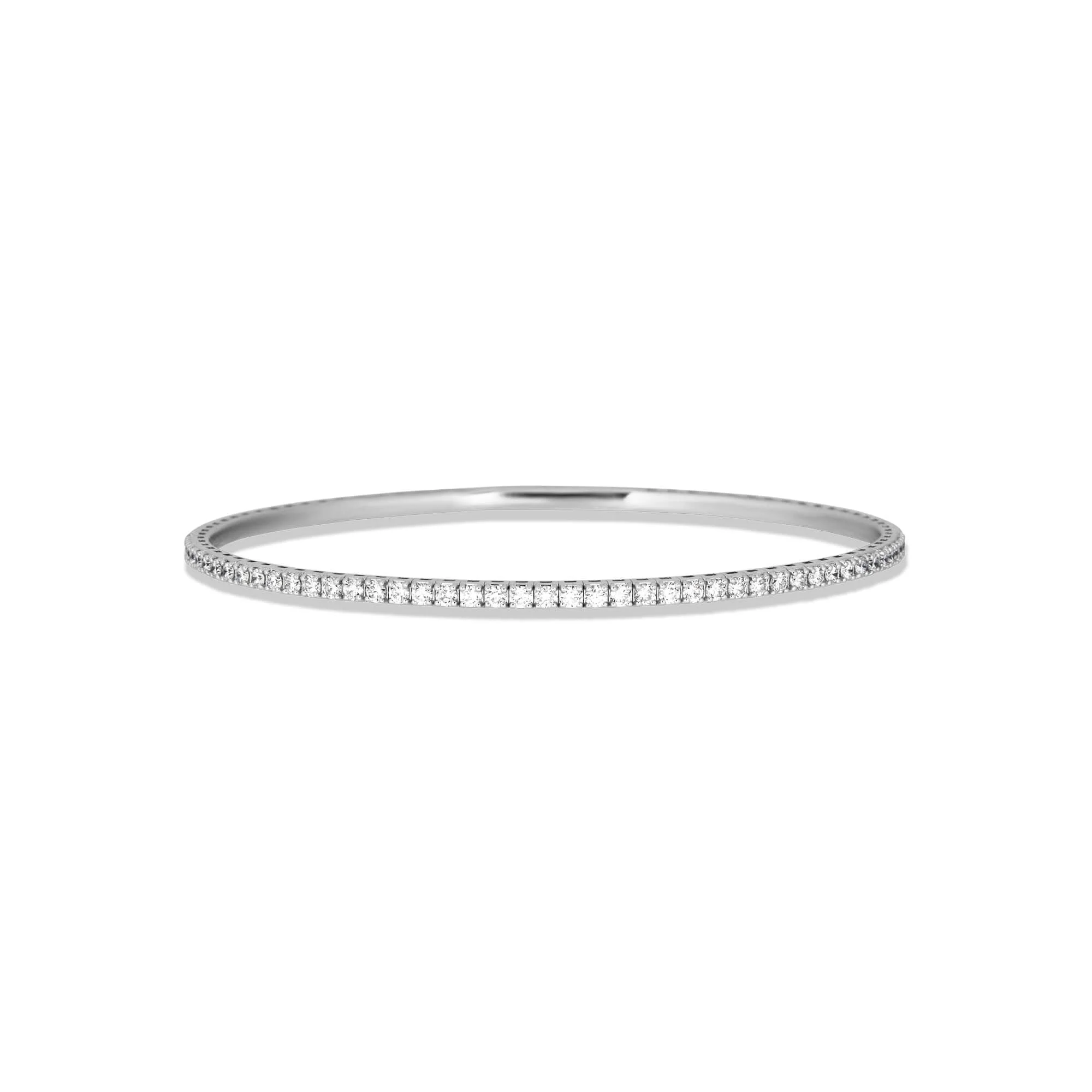 LAB-Created Silver Diamond Flex Bangle - 1