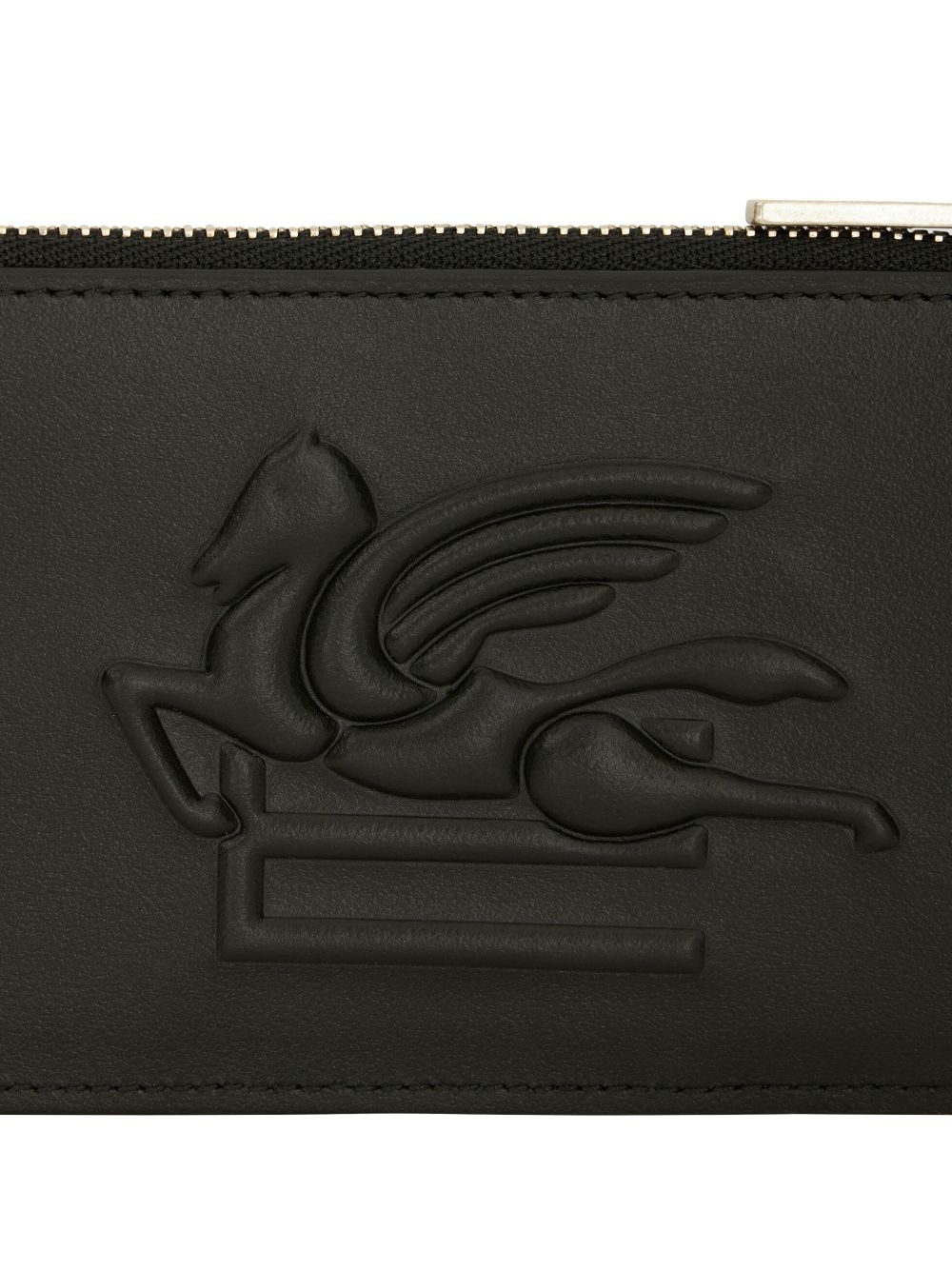 Pegaso motif-embossed leather cardholder - 3