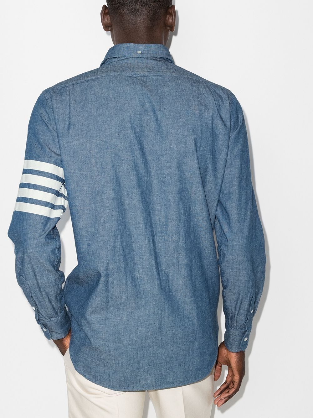 Straight Fit Button Down Long Shirt - 4
