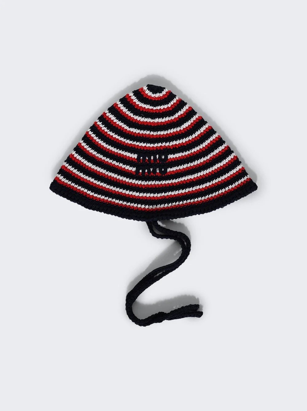 Crochet Hat Navy And Red - 1