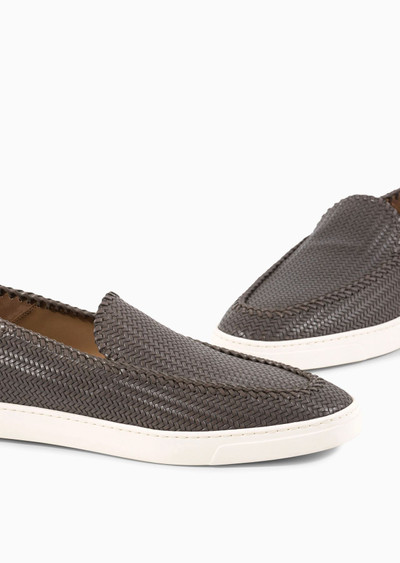 GIORGIO ARMANI Galleria 3 Braided printed leather slip-ons outlook