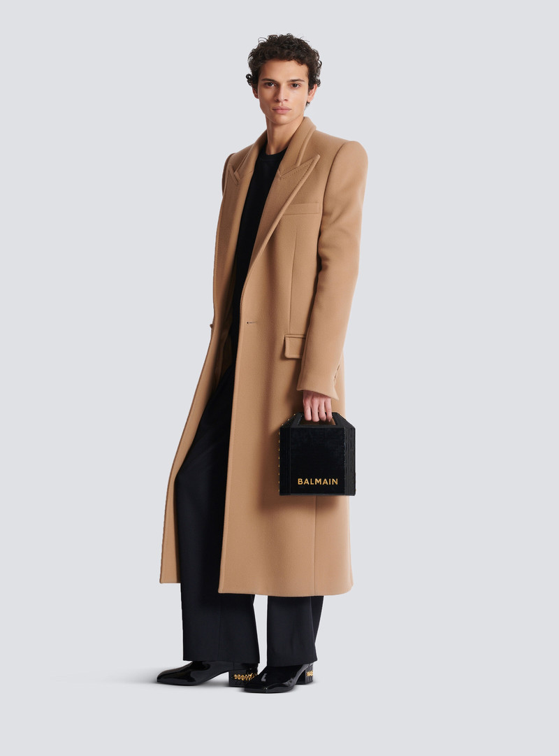 Balmain Long wool and cashmere coat outlook