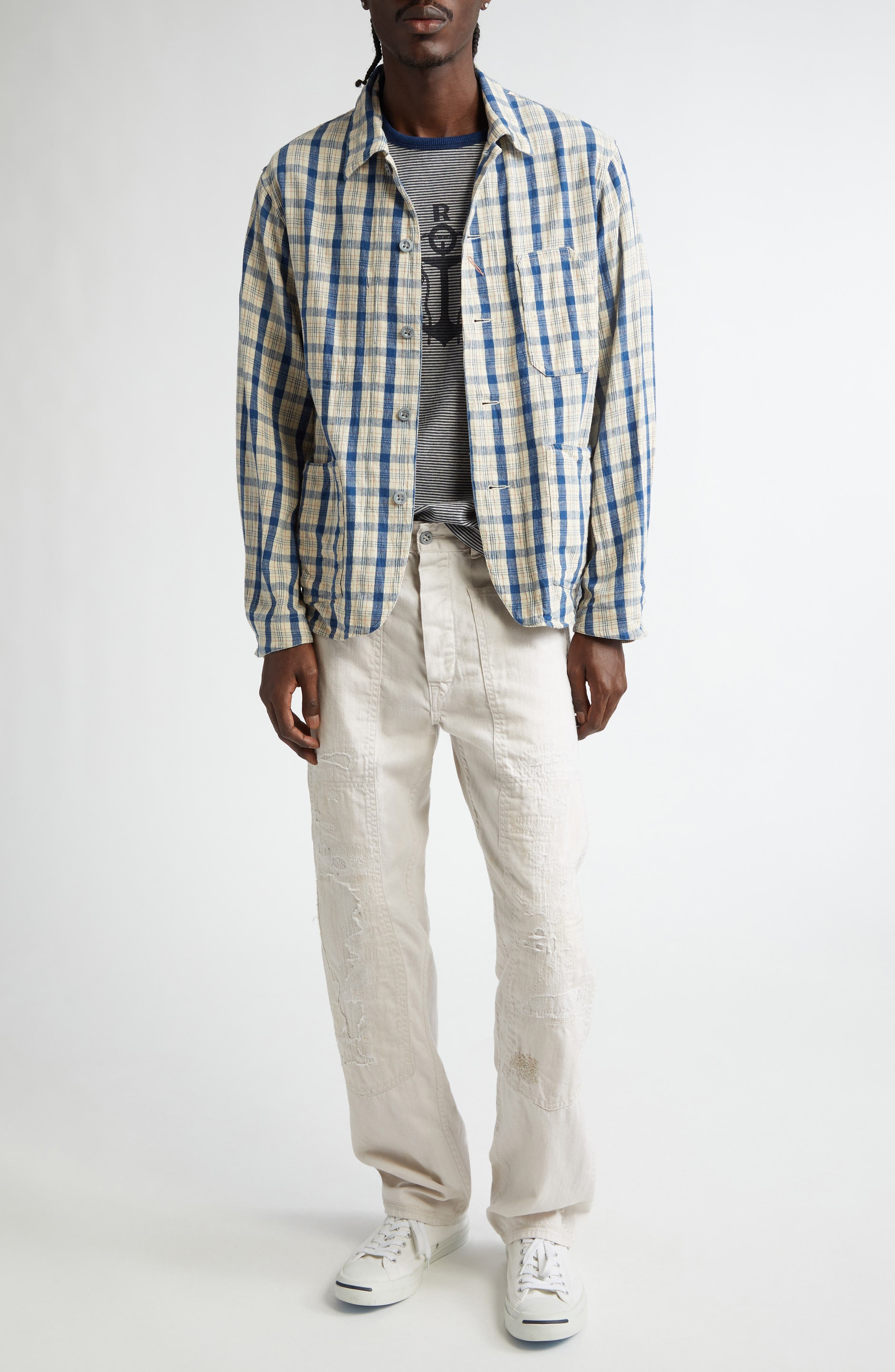 Double RL Indio Plaid Twill Shirt Jacket in Rl-749 Indigo Plaid Multi at Nordstrom - 2