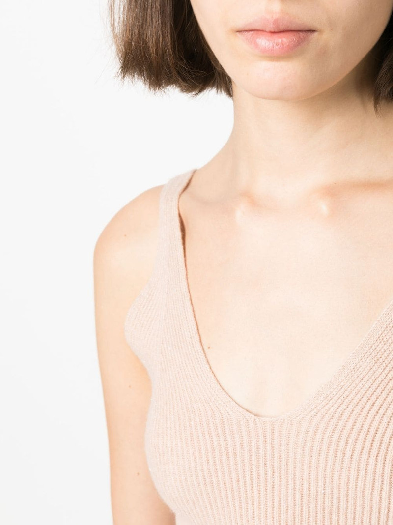 ribbed-knit U-neck tank top 5