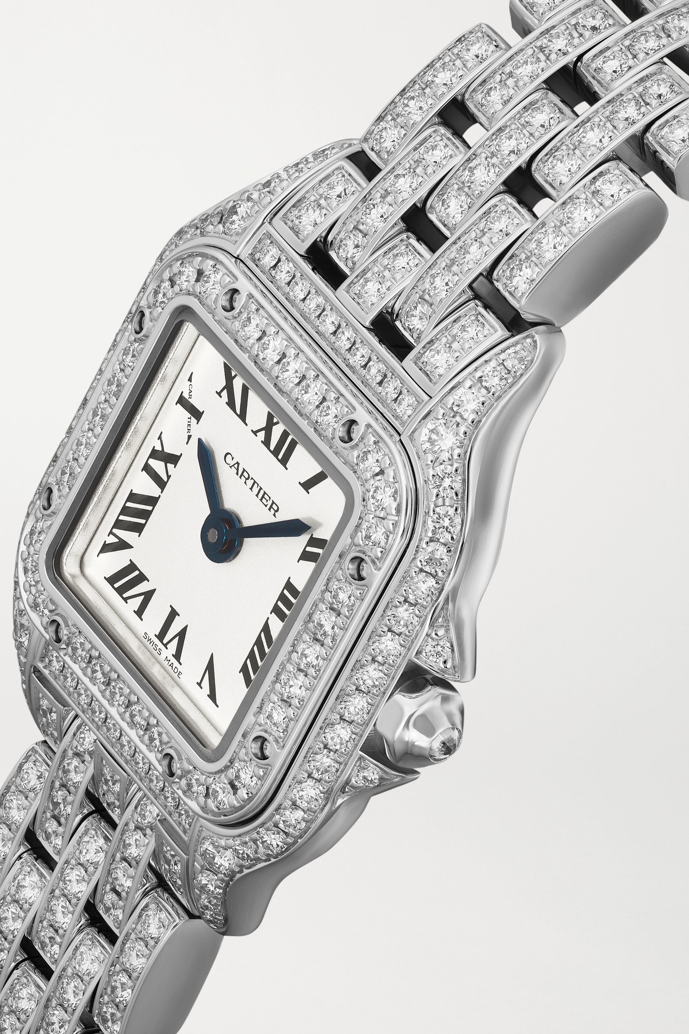 Panthère de Cartier 25mm mini rhodium-plated 18-karat white gold diamond watch - 5