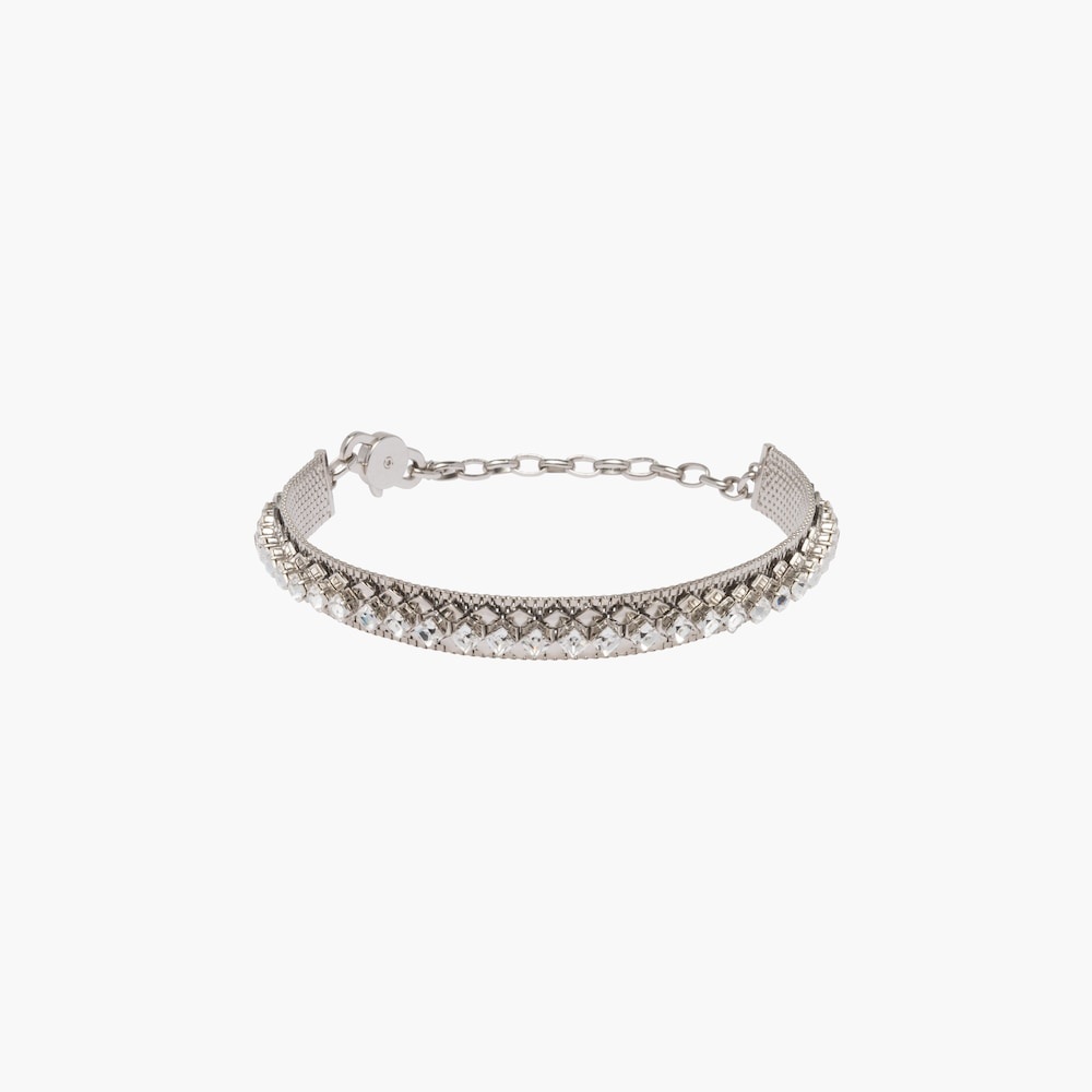 Metal choker with crystals - 1