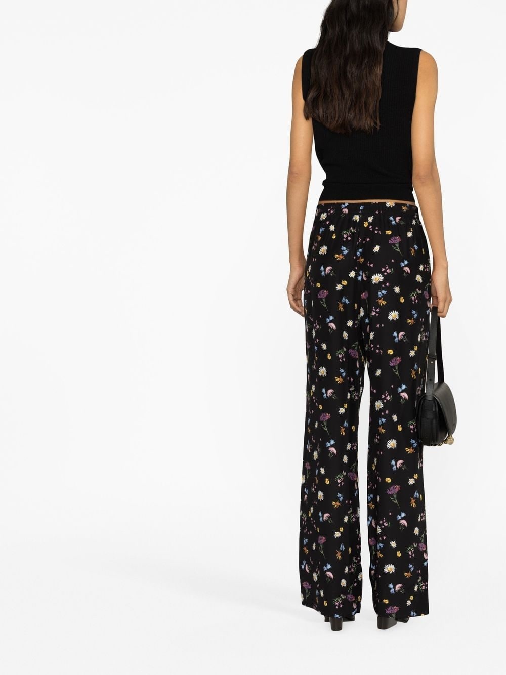 floral-print silk trousers - 3