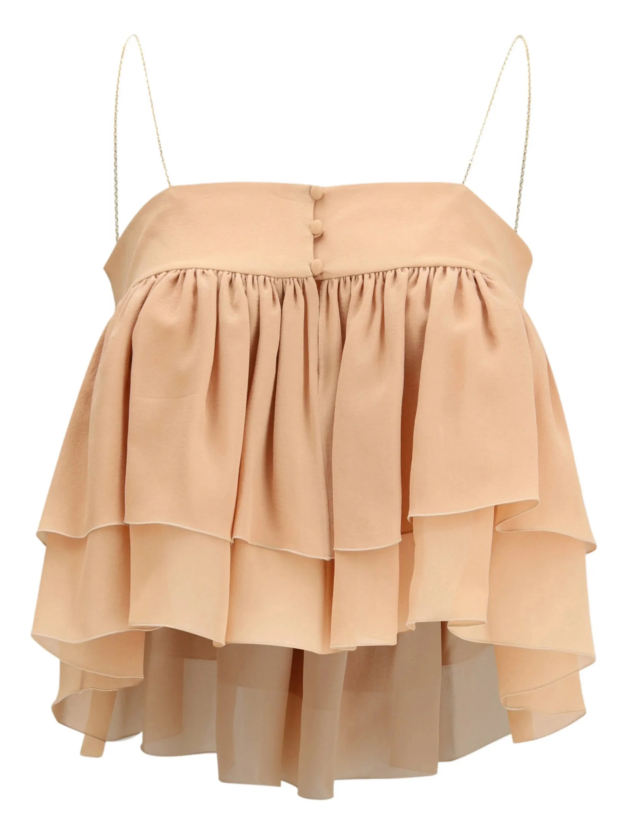 ruffled chain strap top - 1