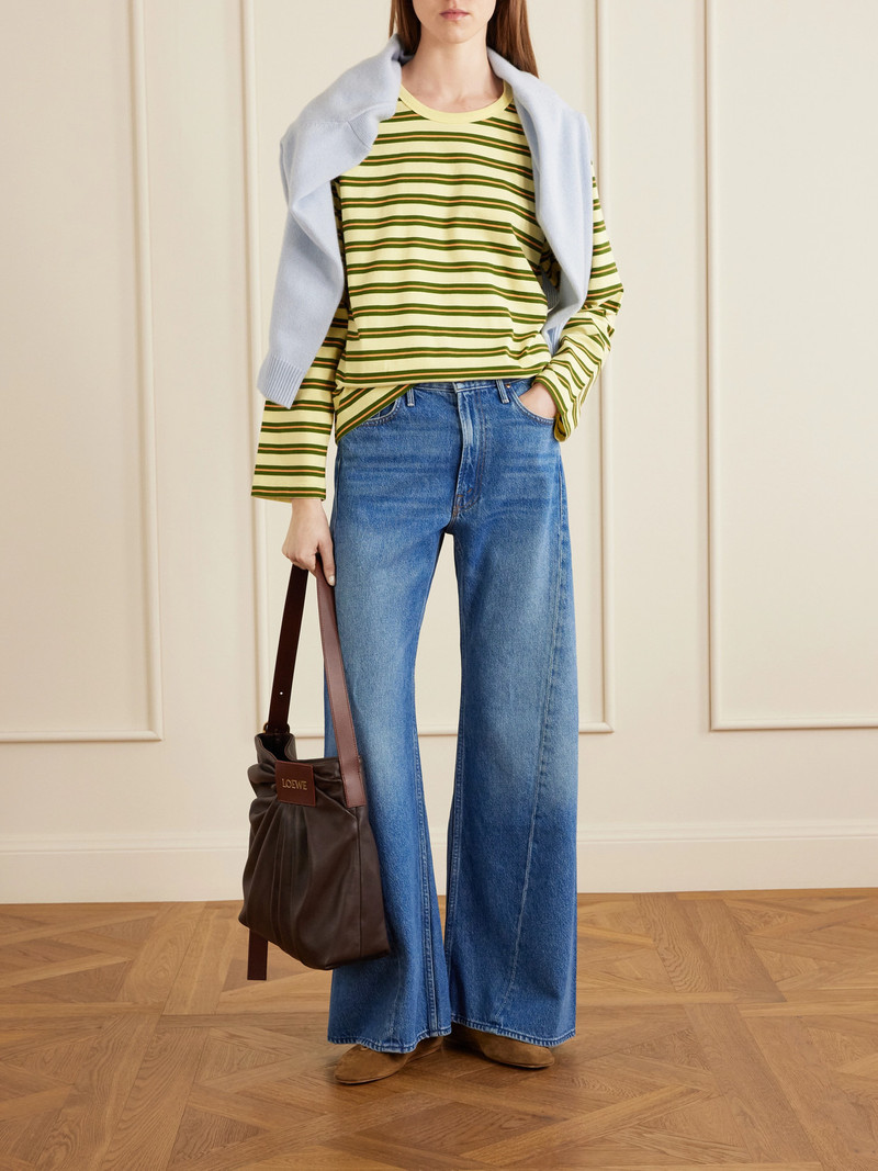 LA LIGNE Boyfriend Striped Cotton-jersey T-shirt outlook