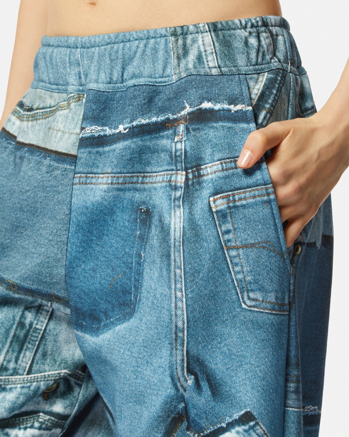 Patchwork Denim Sweatpants - 3