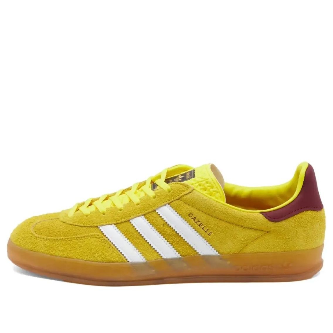 (WMNS) Adidas Originals Gazelle Indoor Shoes 'Bright Yellow Burgundy' IE7003 - 1