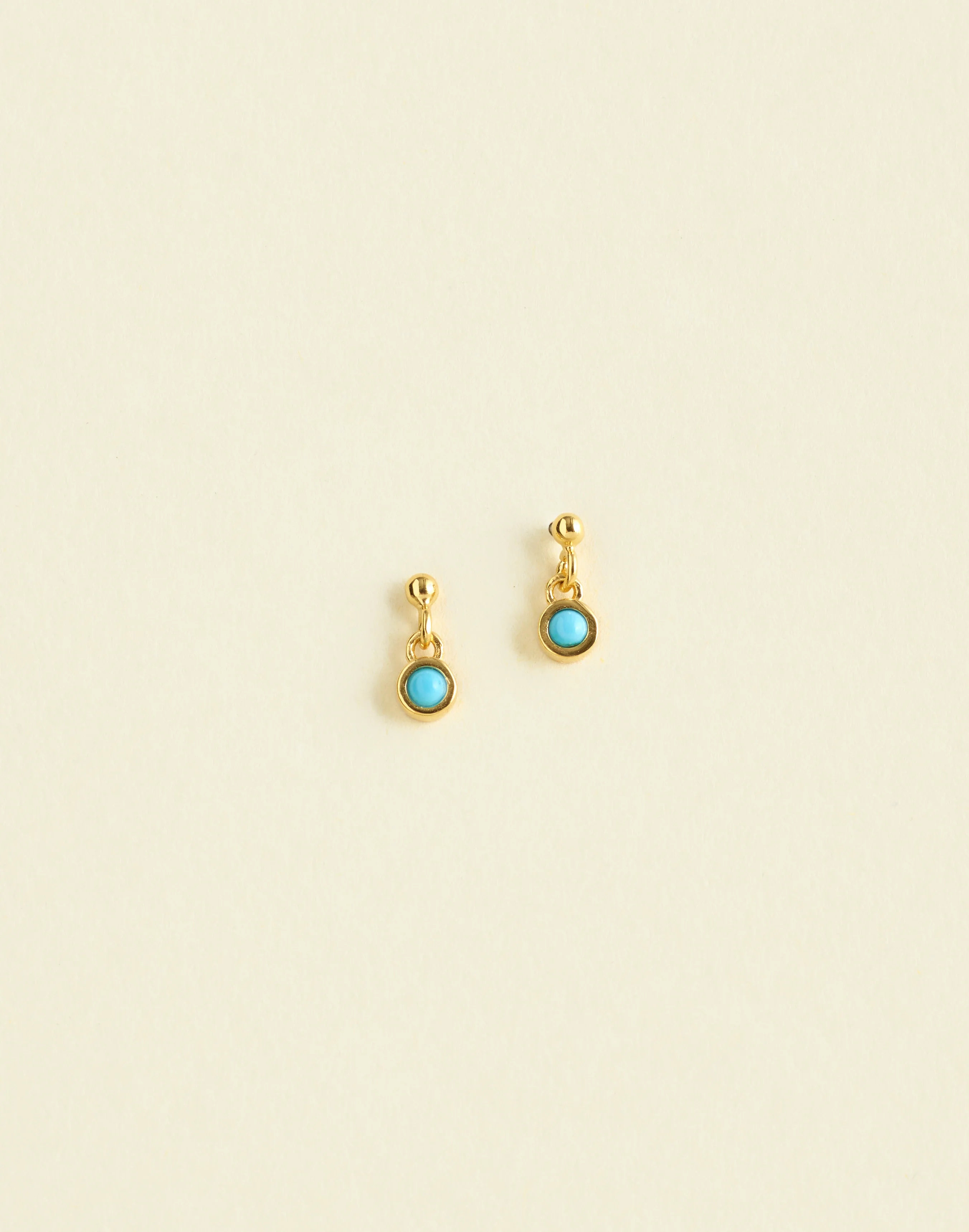 Demi-Fine Turquoise Drop Earrings - 1