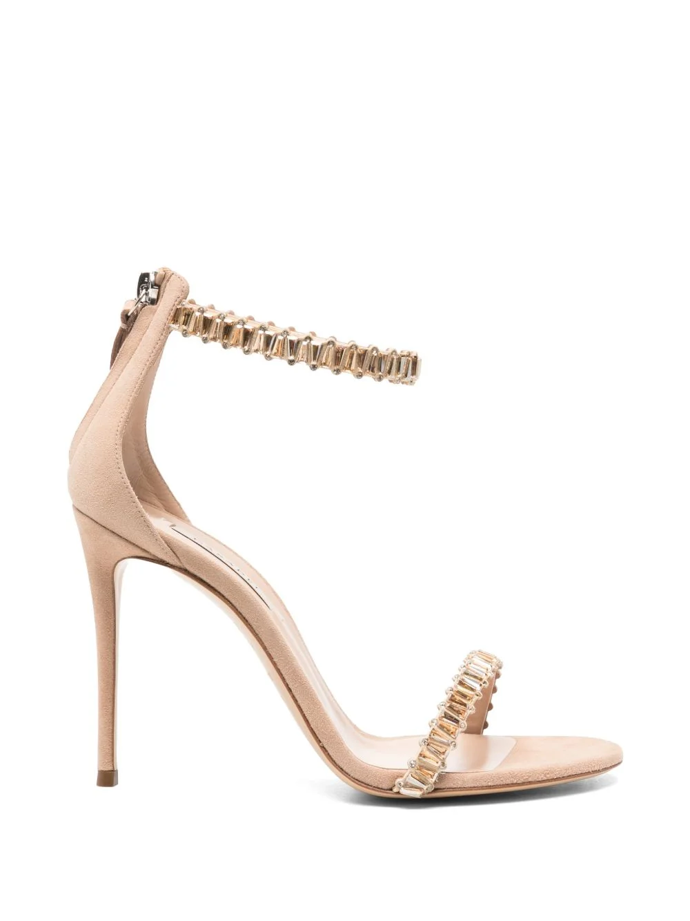 crystal-embellished suede sandals - 1