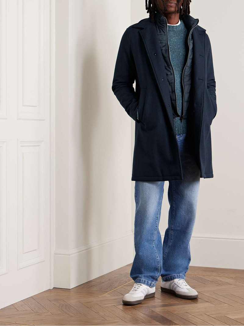 Herno Herringbone Wool and Shell Coat with Detachable Gilet outlook