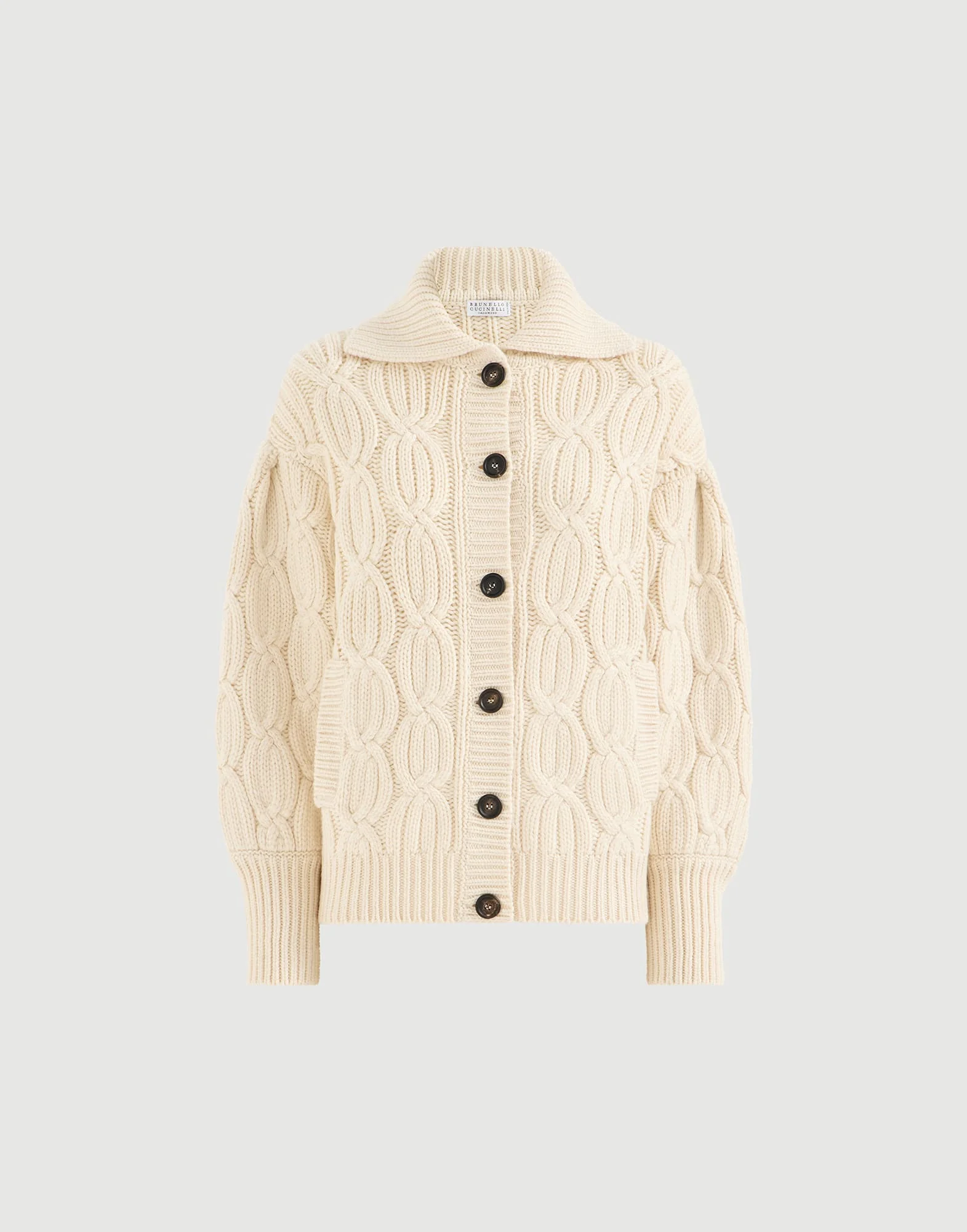 Cashmere feather yarn heritage cable cardigan - 1