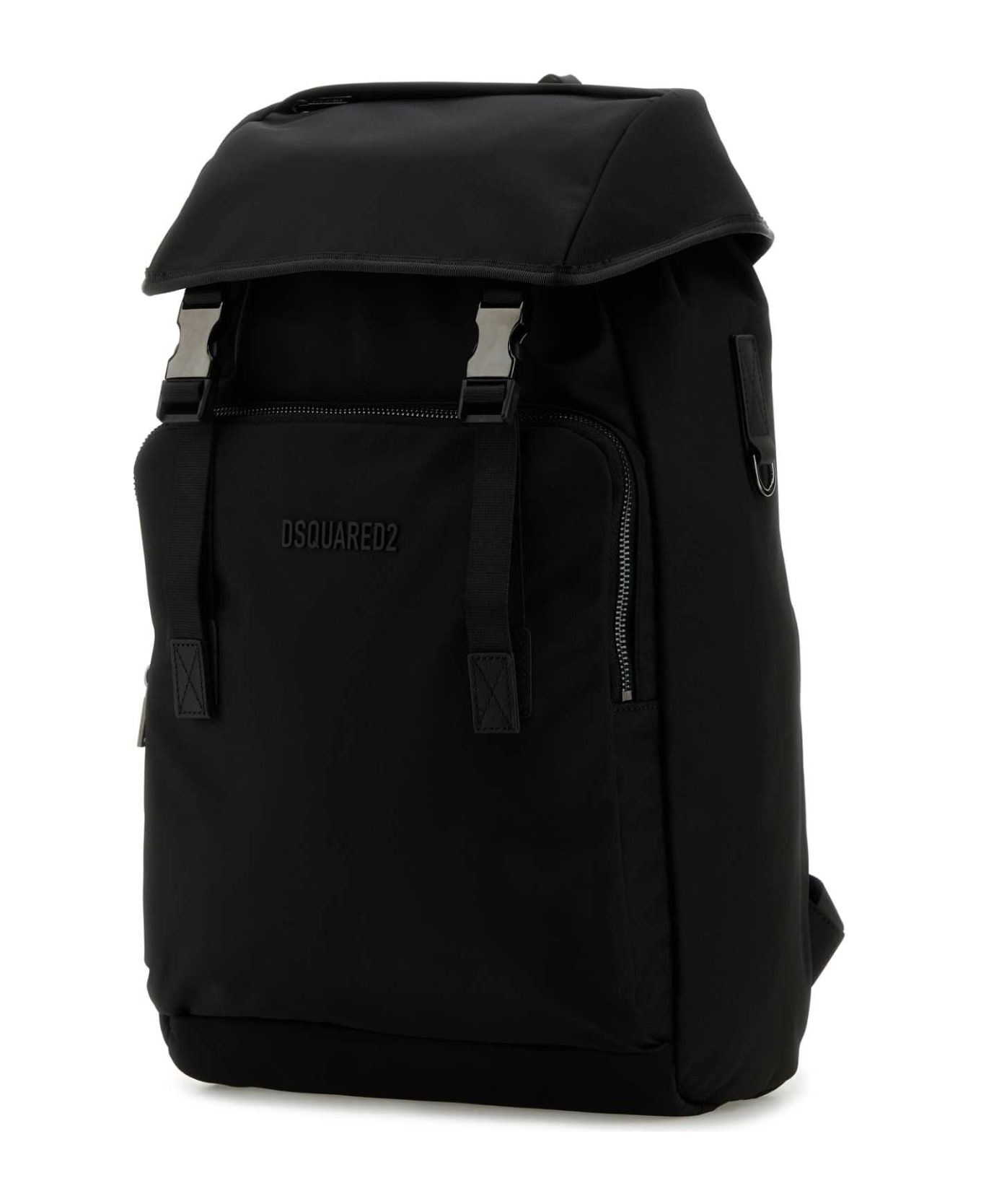 Black Nylon Urban Backpack - 2