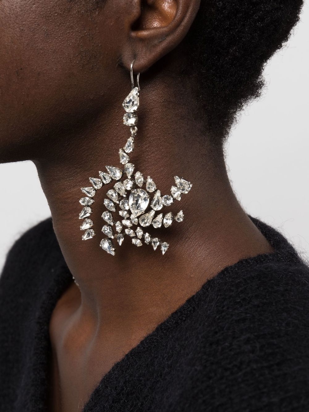 crystal drop twist earring - 2