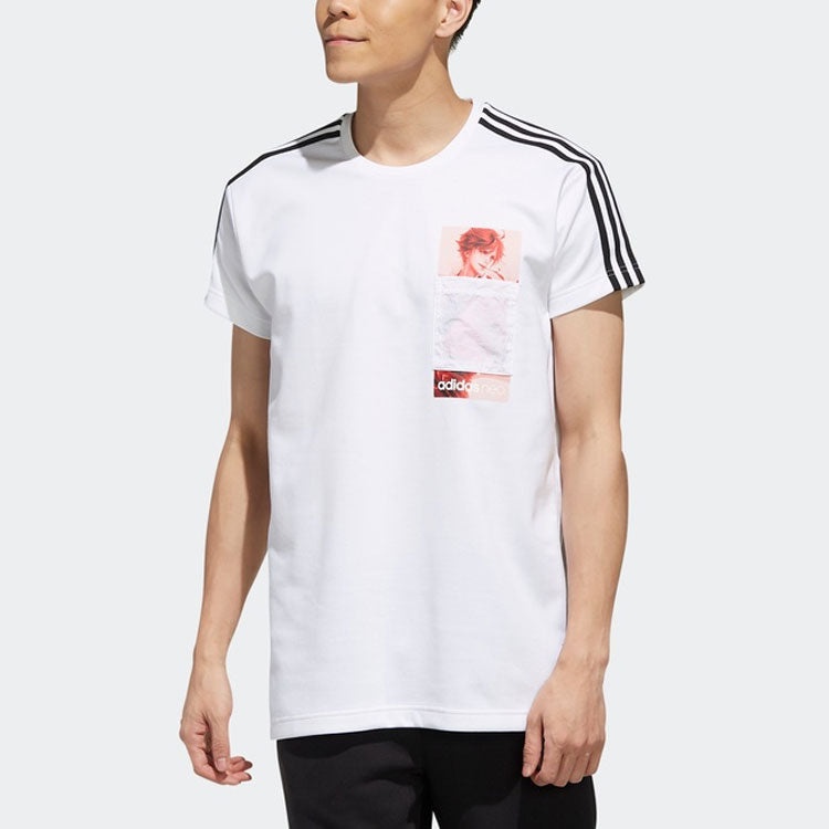 adidas neo x Crossover White Casual Sports Short Sleeve White FR7981 - 3