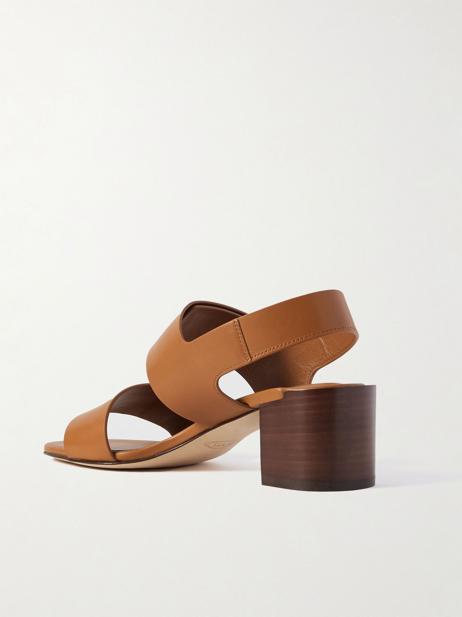 Leather slingback sandals Tan - 3