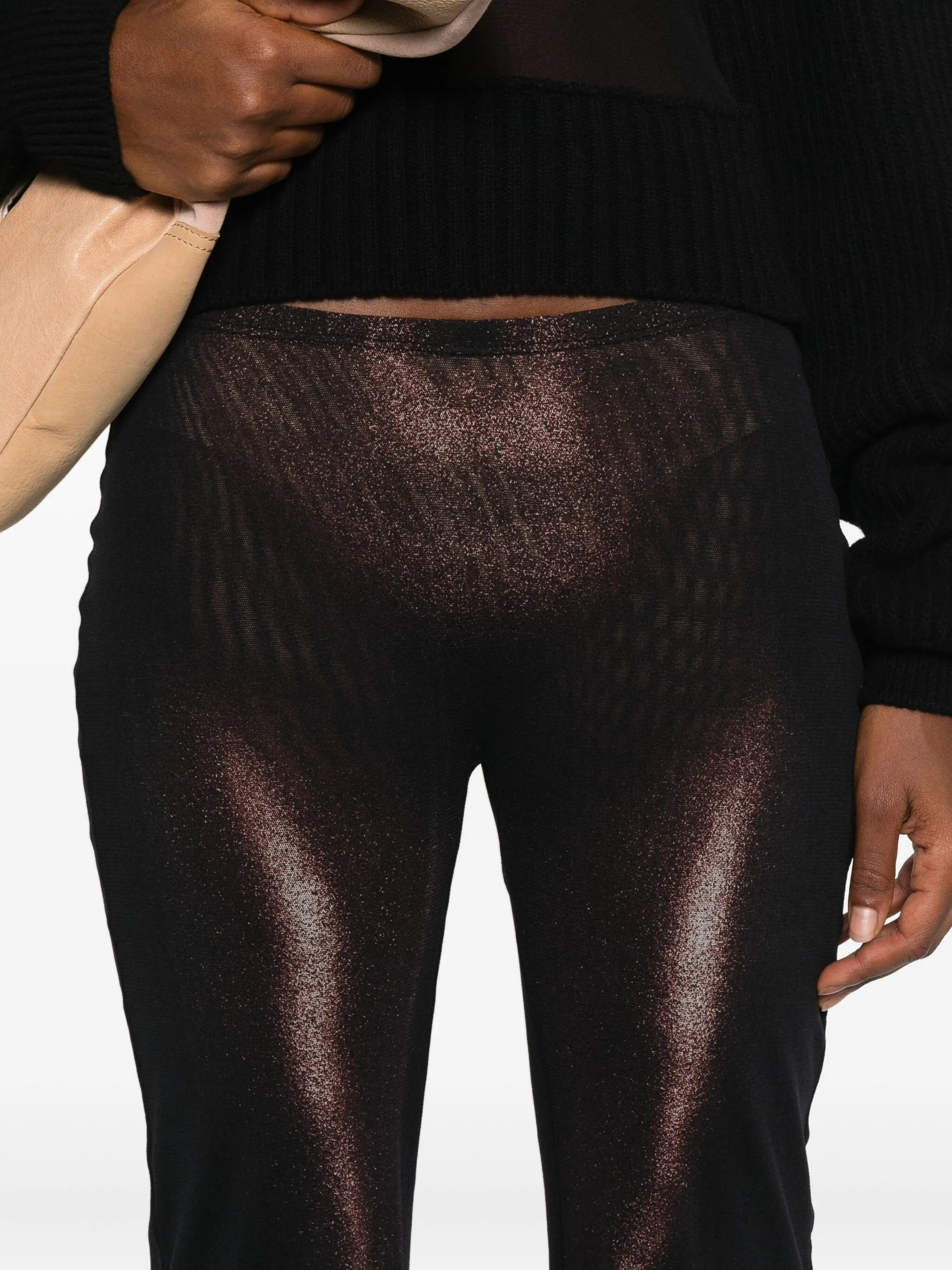 body-print mesh trousers - 5