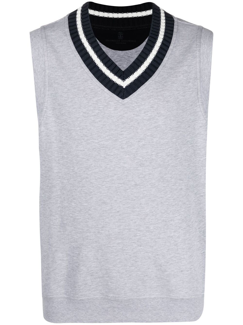 sleeveless V-neck sweatshirt - 1