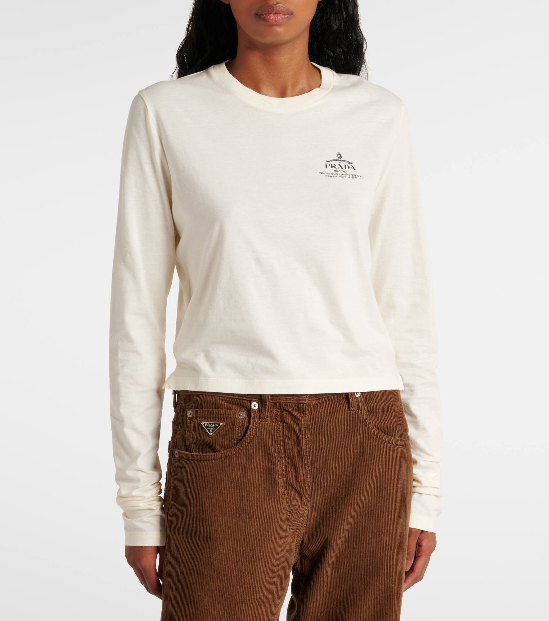 Logo cotton jersey top - 5