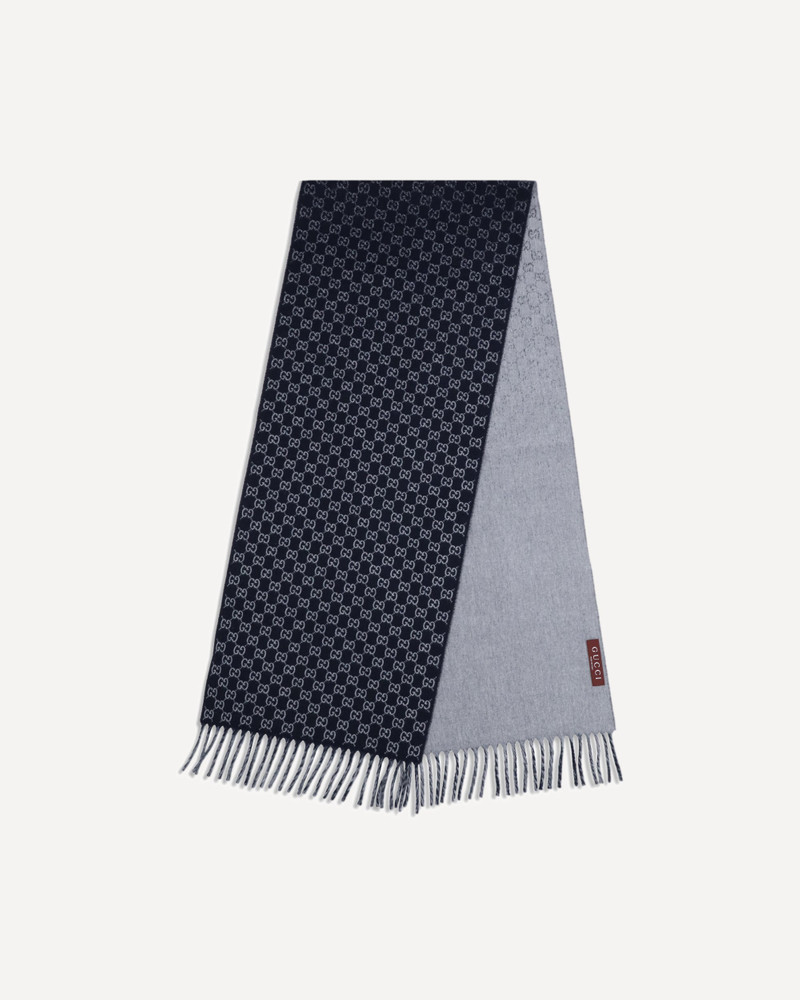 GUCCI Wool and cashmere Scarf with a gradient GG motif outlook