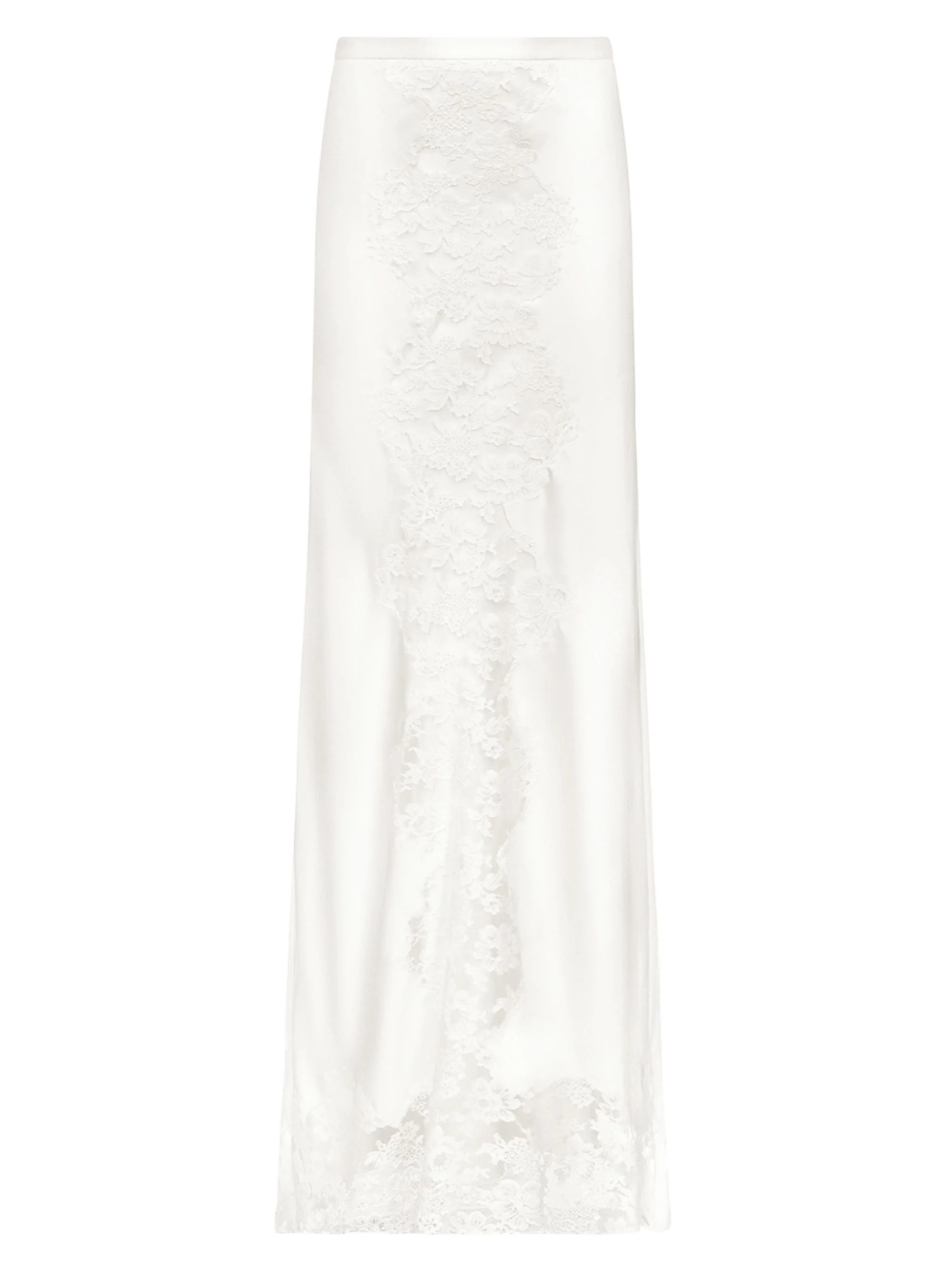 Women's Stretch-Silk Lace Floor-Length Maxi Skirt - Ivory - 1
