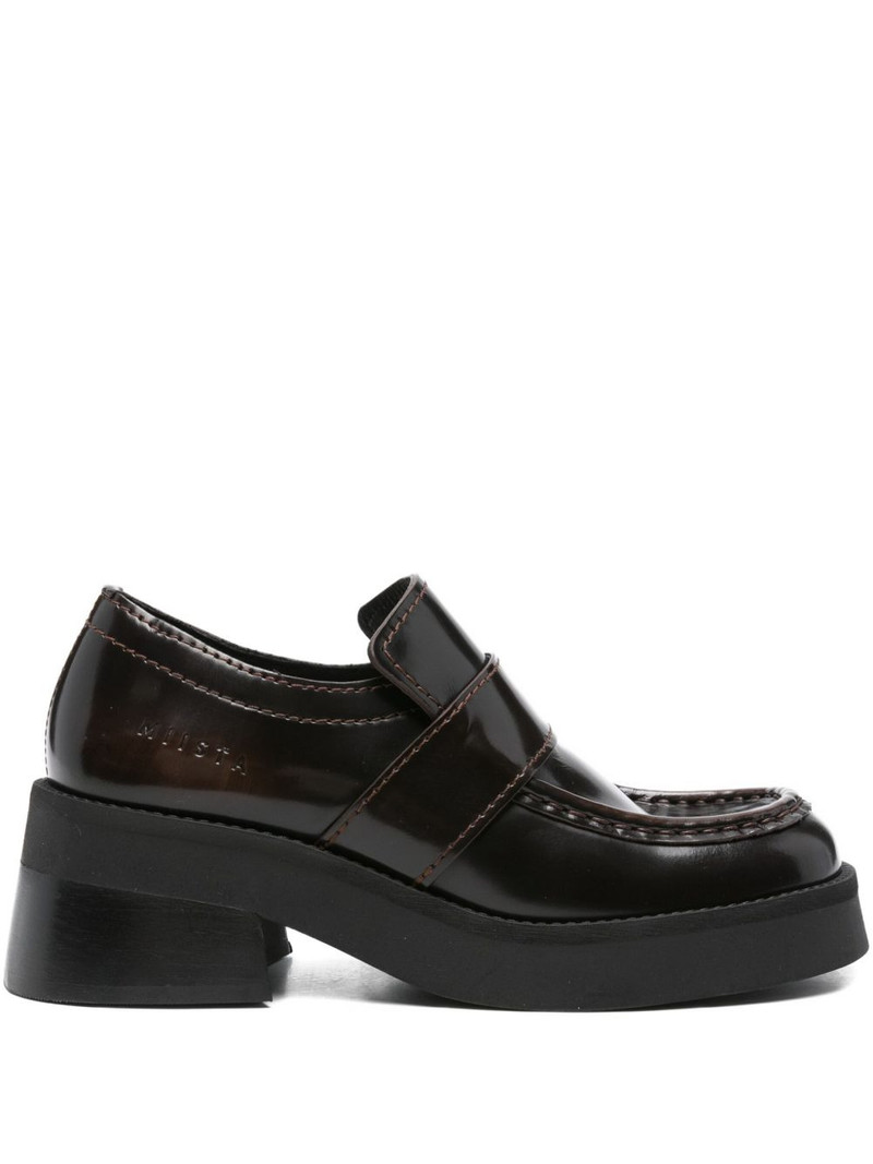 Lib leather platform loafers 1