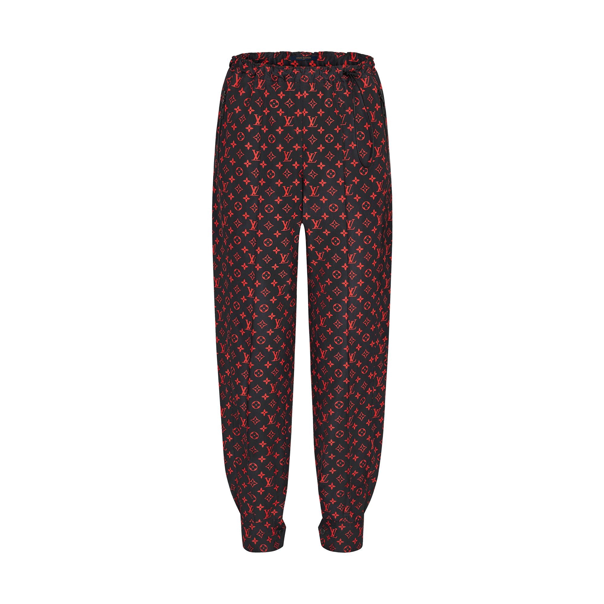 Red Monogram Jogging Pants In Technical Cotton - 1