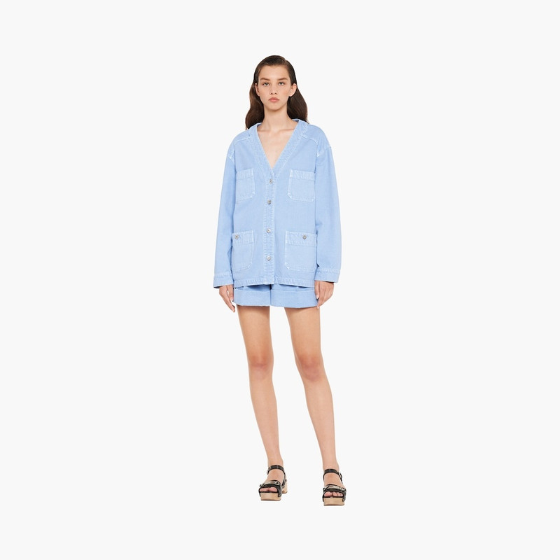 Miu Miu Garment-dyed drill blouson jacket outlook