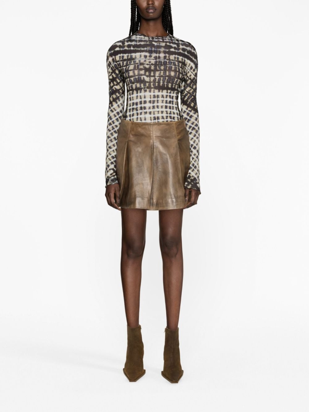 Halcyon plaid mesh top - 4