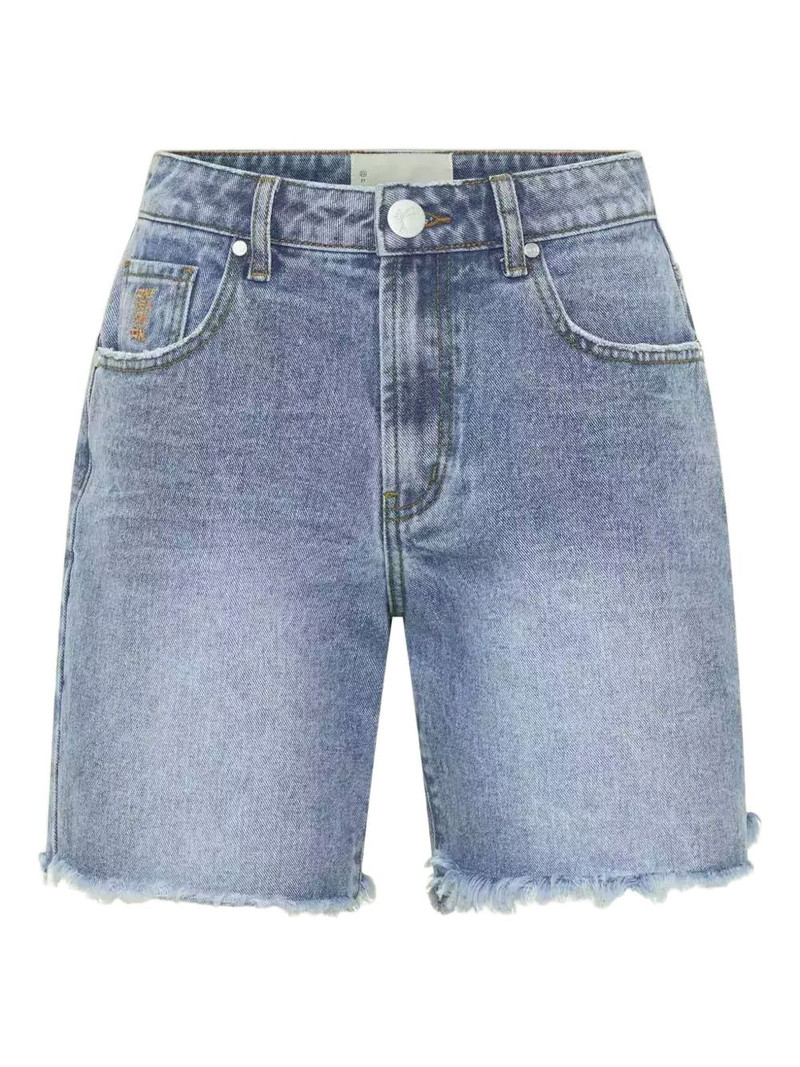 frayed distressed denim shorts 1