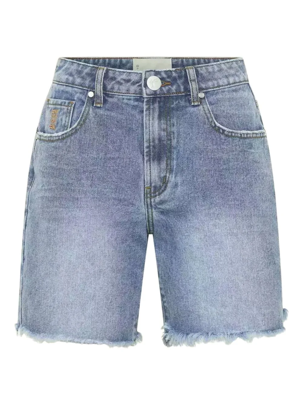 frayed distressed denim shorts - 1