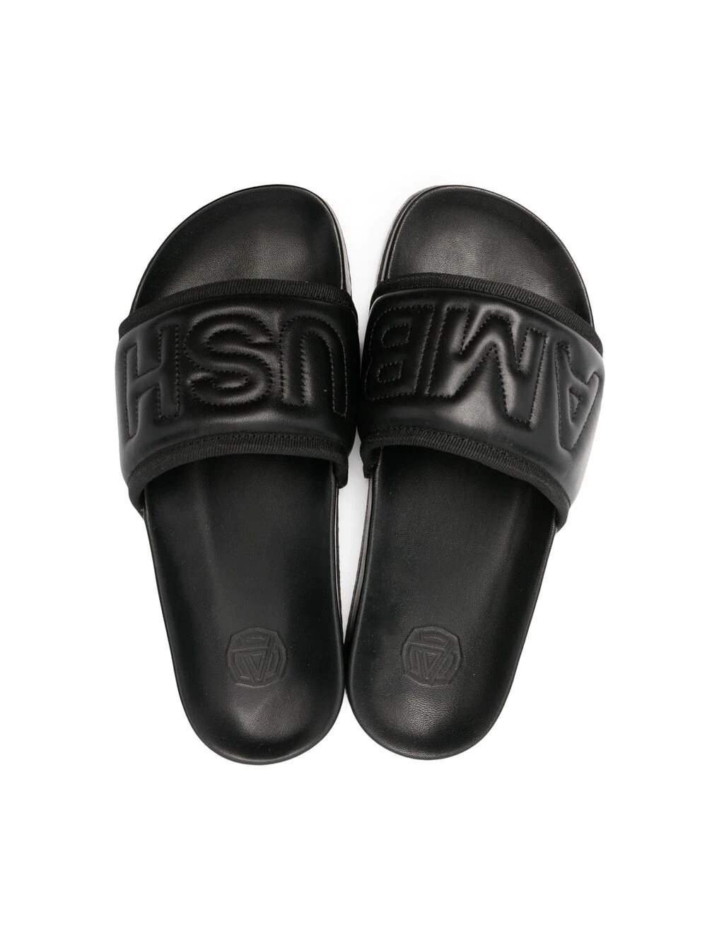 padded leather slides - 4
