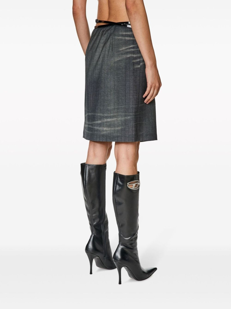 O-Kessy pinstripe-pattern wrap skirt 4