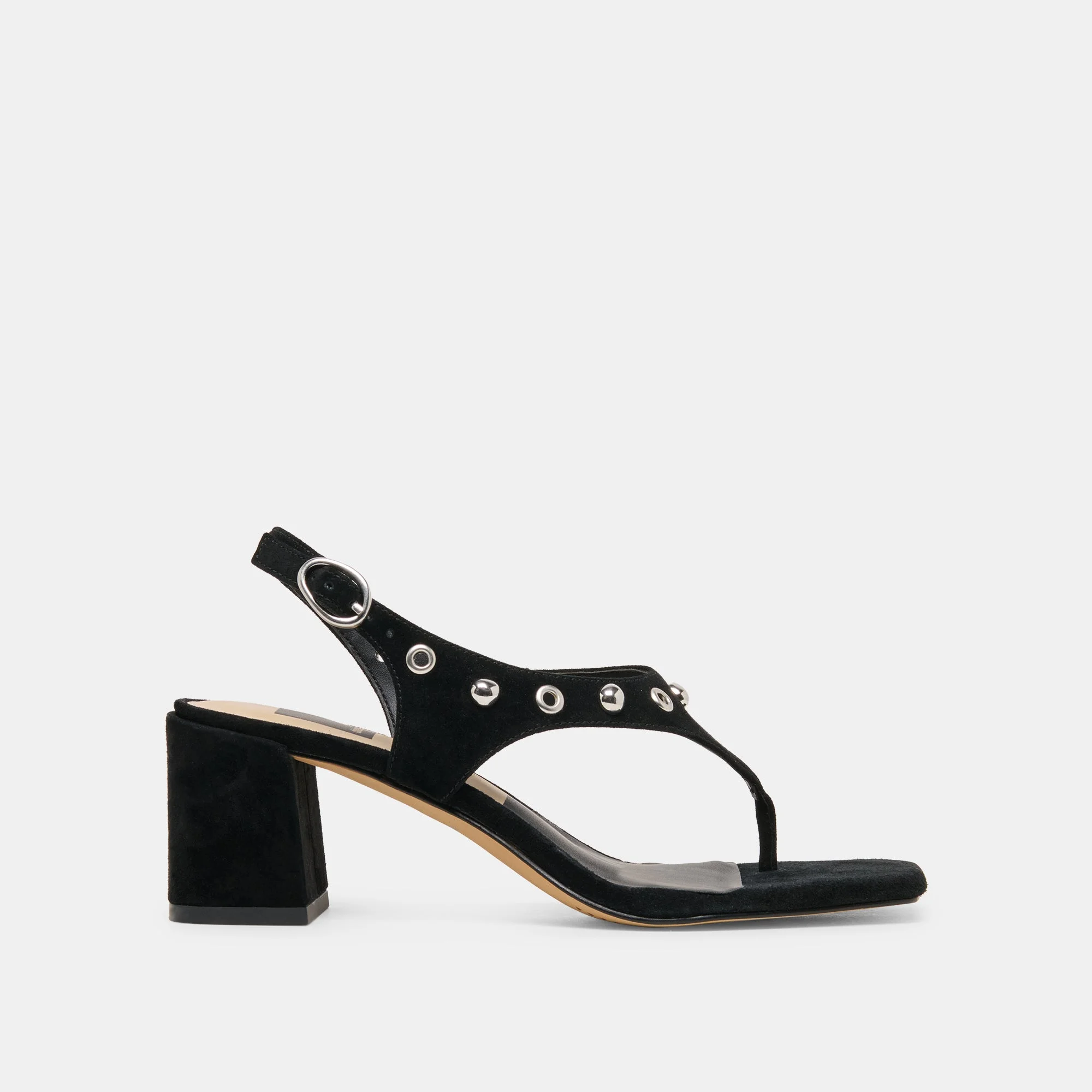YVES STUD HEELS ONYX SUEDE - 1
