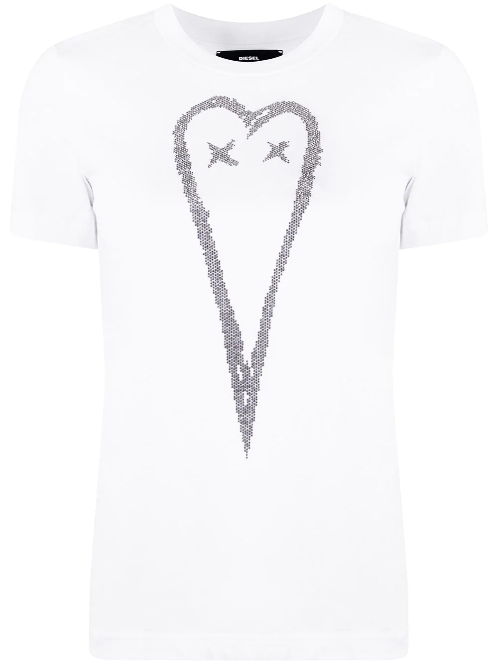 Cotton T-shirt with studded heart - 1