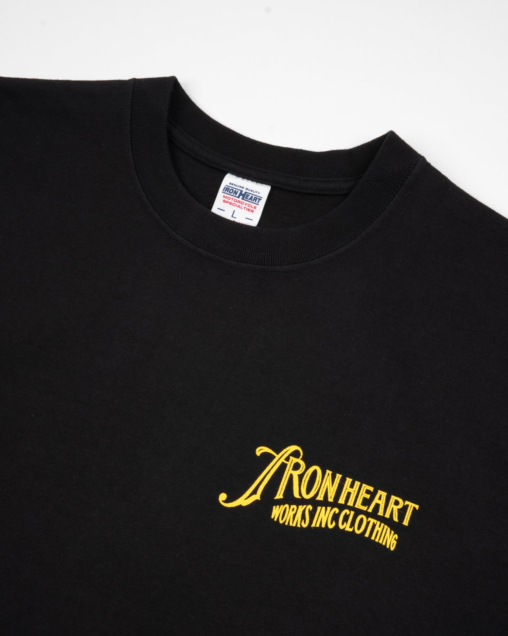 7.5OZ PRINTED LOOPWHEEL CREW NECK T-SHIRT - BLACK - 5