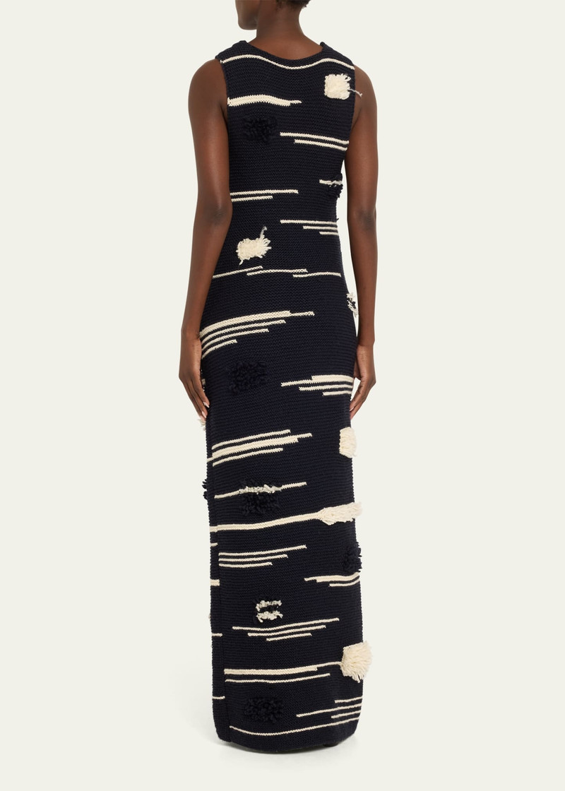 ZANKOV Lune Two-Tone Sleeveless Maxi Wool Dress outlook
