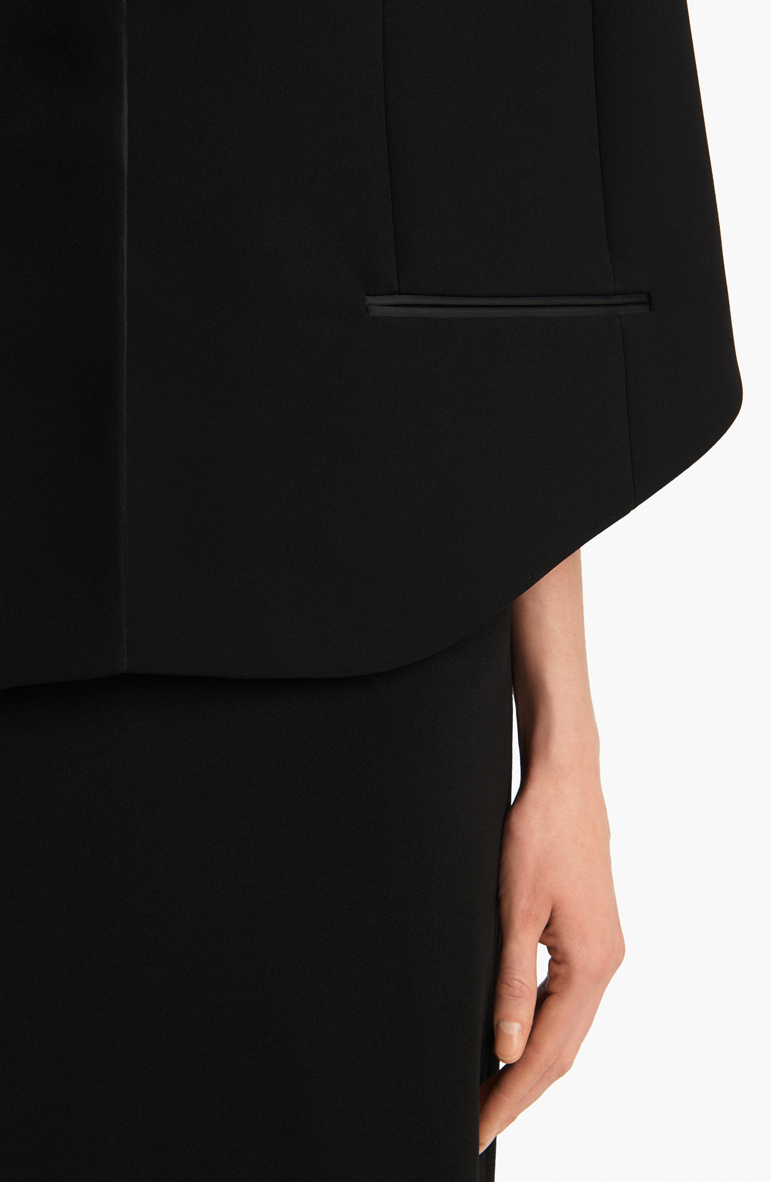 Khaite Severo Double Face Crepe Cape in Black at Nordstrom - 4