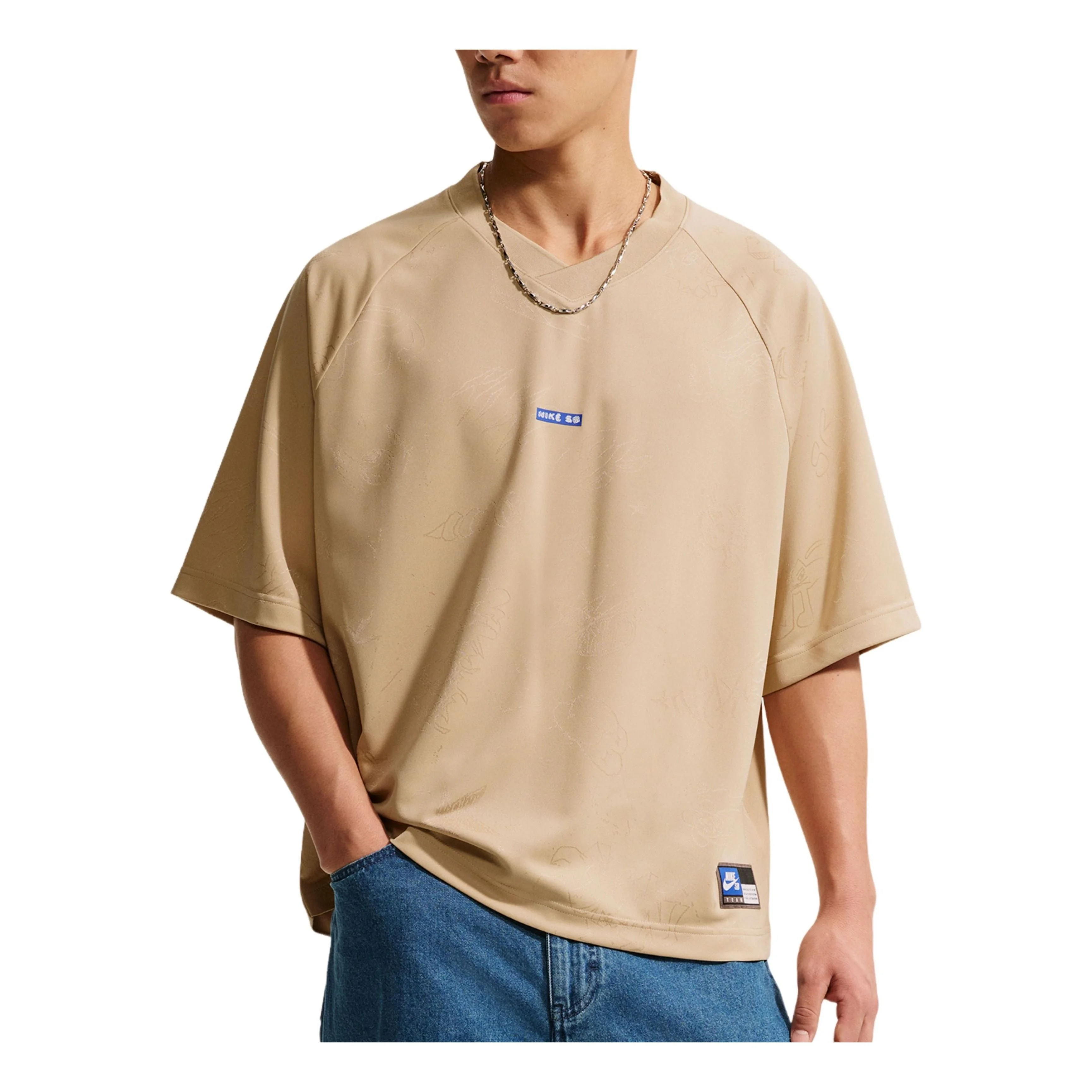 Nike SB Jacquard Skateboard T-Shirt 'Linen' IF1303-286 - 1
