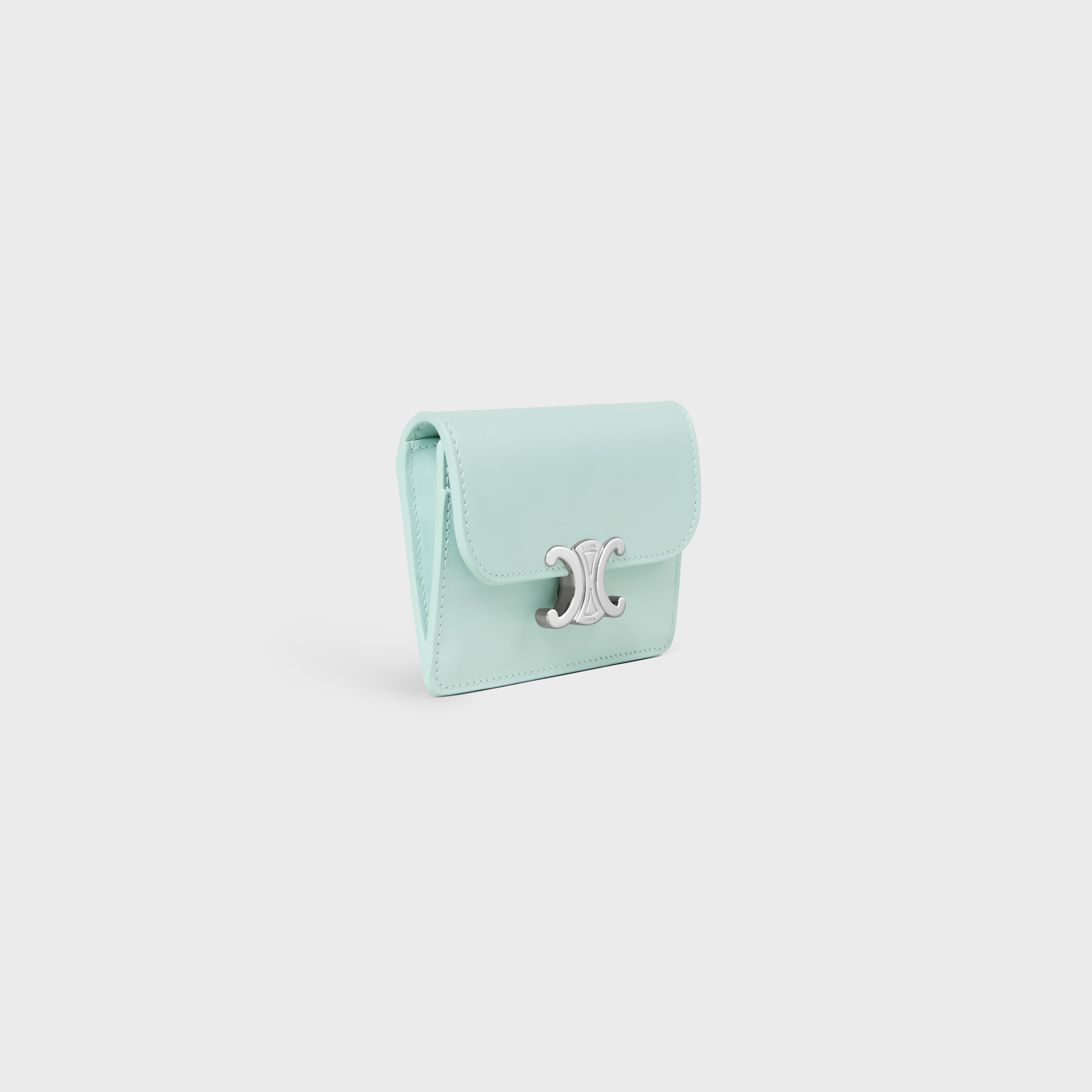 CARD HOLDER WITH FLAP TRIOMPHE IN Shiny calfskin - 2
