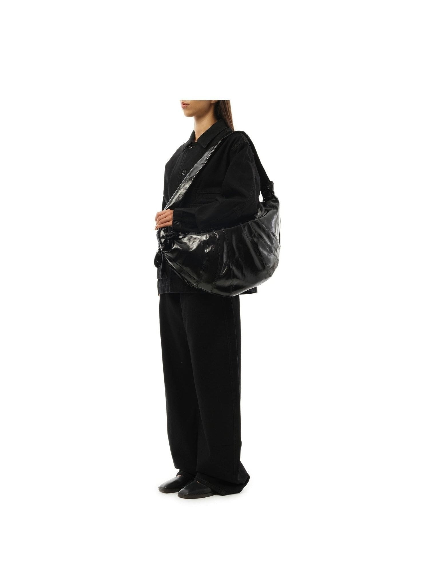Large Croissant Bag in Black - 4